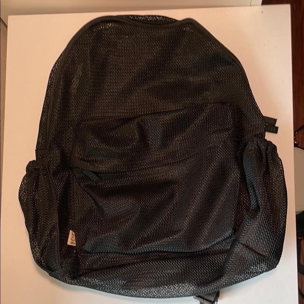 Beis Black Mesh Foldable Travel Backpack